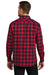 Port Authority W668 Mens Flannel Long Sleeve Button Down Shirt w/ Double Pockets Red/Black Buffalo Model Back