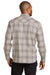 Port Authority W672 Mens Ombre Plaid Long Sleeve Button Down Shirt w/ Double Pockets Frost Grey Model Back