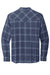 Port Authority W672 Mens Ombre Plaid Long Sleeve Button Down Shirt w/ Double Pockets True Navy Blue Flat Back