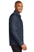 Port Authority W676 Mens Perfect Denim Long Sleeve Button Down Shirt w/ Pocket Dark Wash Model Side