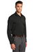 Port Authority W680 Mens City Moisture Wicking Long Sleeve Button Down Shirt Black Model 3q