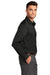 Port Authority W680 Mens City Moisture Wicking Long Sleeve Button Down Shirt Black Model Side