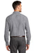 Port Authority W680 Mens City Moisture Wicking Long Sleeve Button Down Shirt Graphite Grey/White Model Back