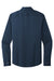 Port Authority W680 Mens City Moisture Wicking Long Sleeve Button Down Shirt River Navy Blue Flat Back