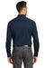 Port Authority W680 Mens City Moisture Wicking Long Sleeve Button Down Shirt River Navy Blue Model Back