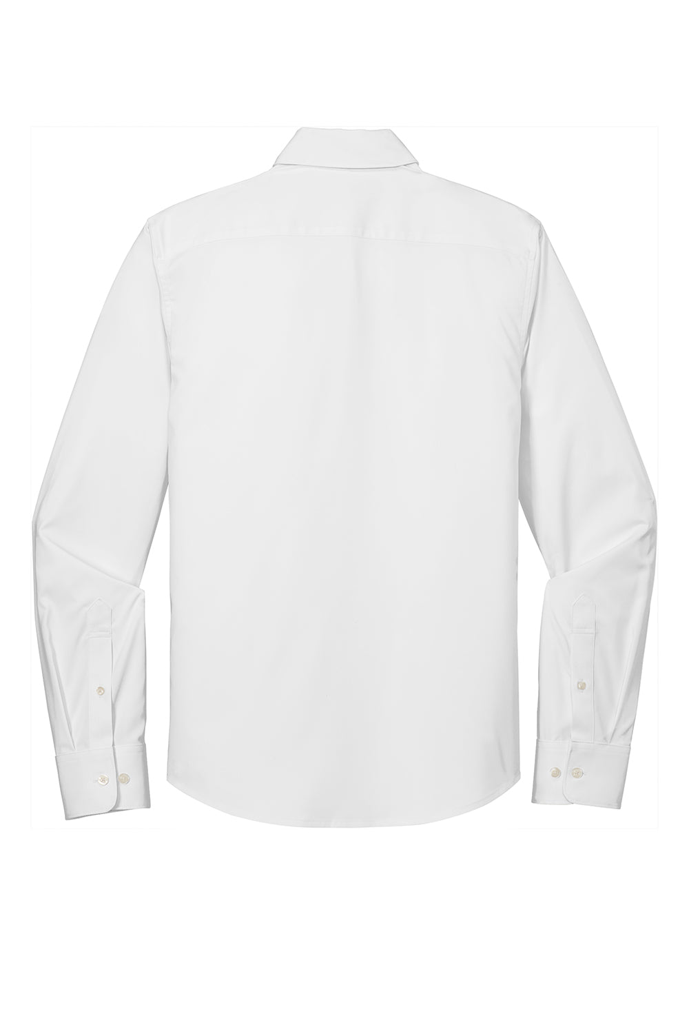 Port Authority W680 Mens City Moisture Wicking Long Sleeve Button Down Shirt White Flat Back