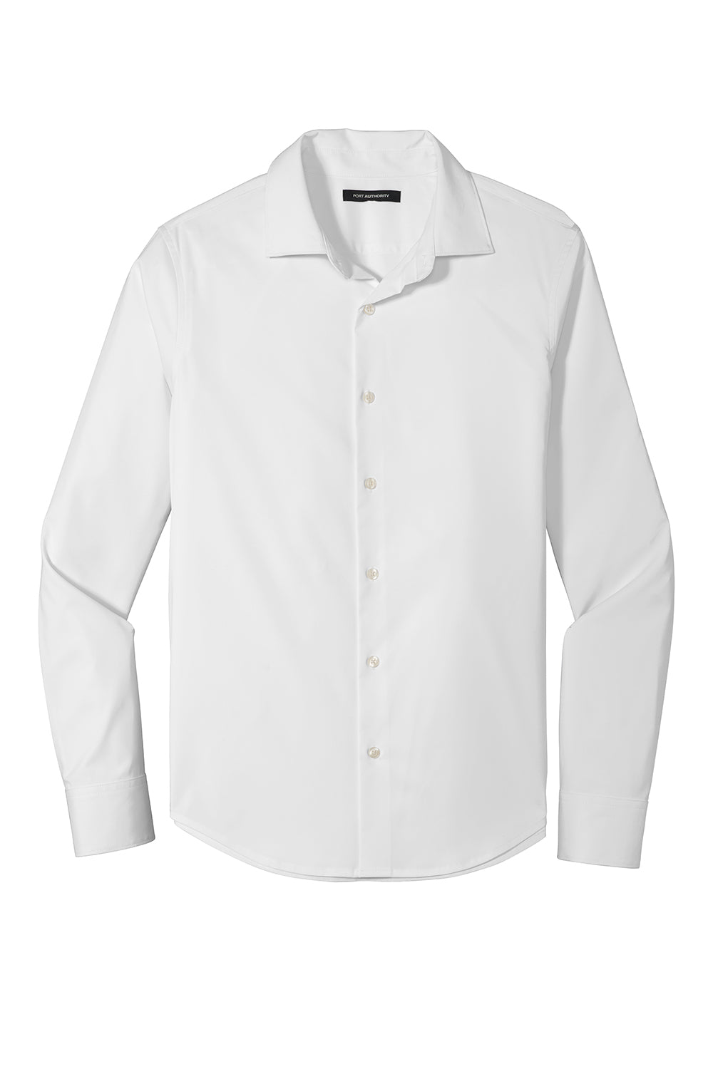 Port Authority W680 Mens City Moisture Wicking Long Sleeve Button Down Shirt White Flat Front