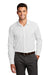 Port Authority W680 Mens City Moisture Wicking Long Sleeve Button Down Shirt White Model Front