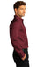 Port Authority W808 Mens SuperPro Wrinkle Resistant React Long Sleeve Button Down Shirt w/ Pocket Burgundy Model Side