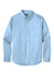 Port Authority W808 Mens SuperPro Wrinkle Resistant React Long Sleeve Button Down Shirt w/ Pocket Cloud Blue Flat Front