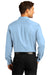 Port Authority W808 Mens SuperPro Wrinkle Resistant React Long Sleeve Button Down Shirt w/ Pocket Cloud Blue Model Back