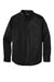 Port Authority W808 Mens SuperPro Wrinkle Resistant React Long Sleeve Button Down Shirt w/ Pocket Deep Black Flat Front