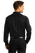 Port Authority W808 Mens SuperPro Wrinkle Resistant React Long Sleeve Button Down Shirt w/ Pocket Deep Black Model Back