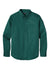 Port Authority W808 Mens SuperPro Wrinkle Resistant React Long Sleeve Button Down Shirt w/ Pocket Marine Green Flat Front