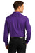 Port Authority W808 Mens SuperPro Wrinkle Resistant React Long Sleeve Button Down Shirt w/ Pocket Purple Model Back