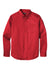 Port Authority W808 Mens SuperPro Wrinkle Resistant React Long Sleeve Button Down Shirt w/ Pocket Rich Red Flat Front