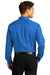 Port Authority W808 Mens SuperPro Wrinkle Resistant React Long Sleeve Button Down Shirt w/ Pocket Strong Blue Model Back