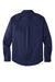 Port Authority W808 Mens SuperPro Wrinkle Resistant React Long Sleeve Button Down Shirt w/ Pocket True Navy Blue Flat Back