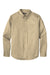 Port Authority W808 Mens SuperPro Wrinkle Resistant React Long Sleeve Button Down Shirt w/ Pocket Wheat Flat Front