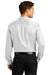 Port Authority W808 Mens SuperPro Wrinkle Resistant React Long Sleeve Button Down Shirt w/ Pocket White Model Back