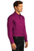 Port Authority W808 Mens SuperPro Wrinkle Resistant React Long Sleeve Button Down Shirt w/ Pocket Wild Berry Model 3q