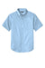 Port Authority W809 Mens SuperPro Wrinkle Resistant React Short Sleeve Button Down Shirt w/ Pocket Cloud Blue Flat Front