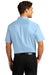 Port Authority W809 Mens SuperPro Wrinkle Resistant React Short Sleeve Button Down Shirt w/ Pocket Cloud Blue Model Back