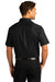 Port Authority W809 Mens SuperPro Wrinkle Resistant React Short Sleeve Button Down Shirt w/ Pocket Deep Black Model Back