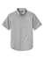 Port Authority W809 Mens SuperPro Wrinkle Resistant React Short Sleeve Button Down Shirt w/ Pocket Gusty Grey Flat Front