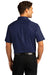 Port Authority W809 Mens SuperPro Wrinkle Resistant React Short Sleeve Button Down Shirt w/ Pocket True Navy Blue Model Back