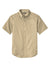 Port Authority W809 Mens SuperPro Wrinkle Resistant React Short Sleeve Button Down Shirt w/ Pocket Wheat Flat Front