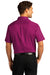 Port Authority W809 Mens SuperPro Wrinkle Resistant React Short Sleeve Button Down Shirt w/ Pocket Wild Berry Model Back