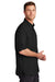 Port Authority W960 Mens Daybreak Moisture Wicking Long Sleeve Button Down Shirt w/ Double Pockets Deep Black Model Side