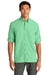 Port Authority W960 Mens Daybreak Moisture Wicking Long Sleeve Button Down Shirt w/ Double Pockets Bright Seafoam Green Model 3q