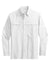 Port Authority W960 Mens Daybreak Moisture Wicking Long Sleeve Button Down Shirt w/ Double Pockets White Flat Front