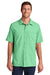 Port Authority W961 Mens Daybreak Moisture Wicking Short Sleeve Button Down Shirt w/ Double Pockets Bright Seafoam Green Model Front