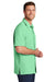 Port Authority W961 Mens Daybreak Moisture Wicking Short Sleeve Button Down Shirt w/ Double Pockets Bright Seafoam Green Model Side