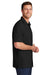 Port Authority W961 Mens Daybreak Moisture Wicking Short Sleeve Button Down Shirt w/ Double Pockets Deep Black Model Side