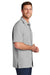 Port Authority W961 Mens Daybreak Moisture Wicking Short Sleeve Button Down Shirt w/ Double Pockets Gusty Grey Model Side