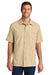 Port Authority W961 Mens Daybreak Moisture Wicking Short Sleeve Button Down Shirt w/ Double Pockets Oat Model Front