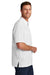 Port Authority W961 Mens Daybreak Moisture Wicking Short Sleeve Button Down Shirt w/ Double Pockets White Model Side