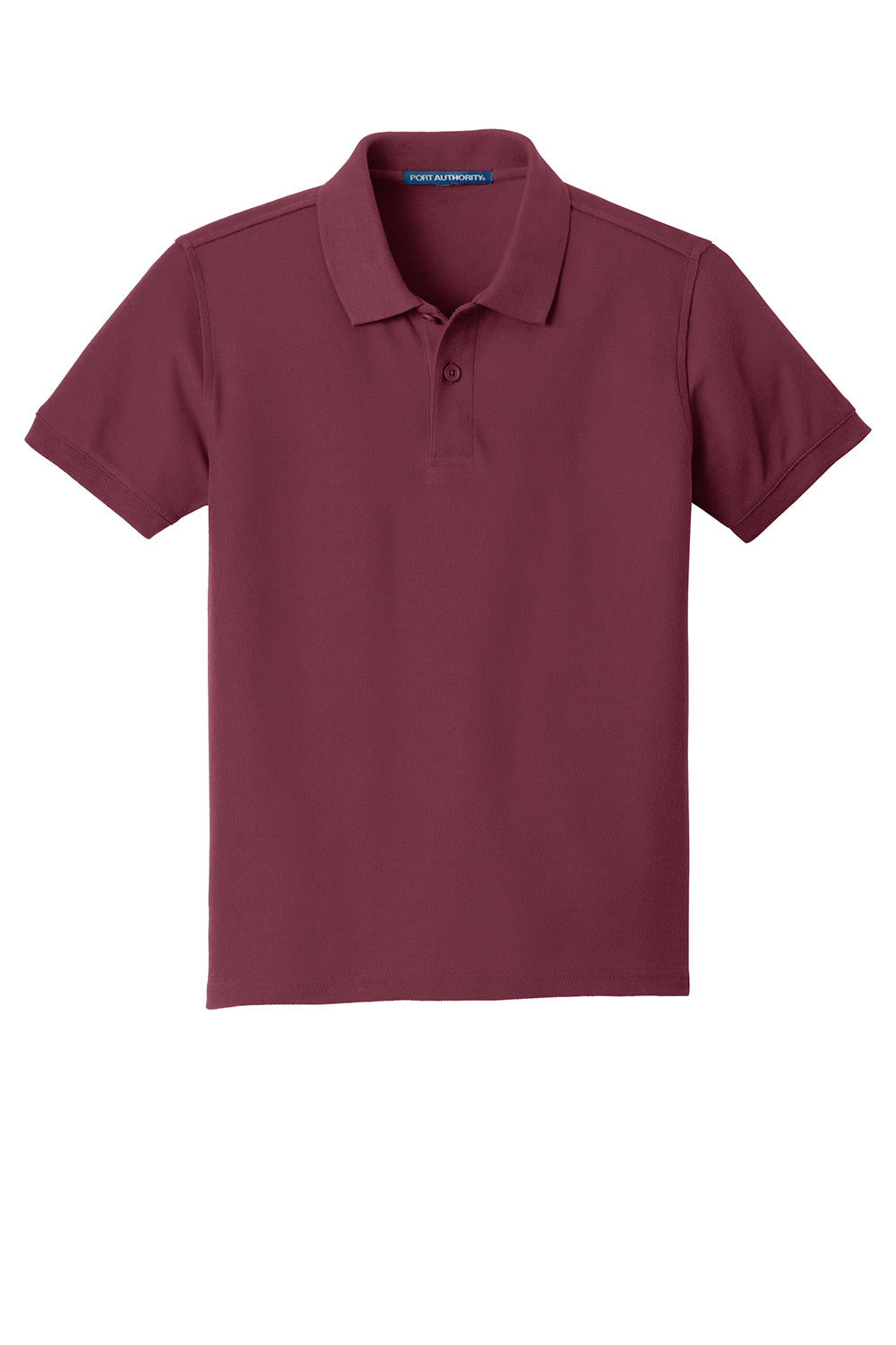 Port Authority Y100 Youth Core Classic Short Sleeve Polo Shirt Burgundy Flat Front