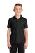 Port Authority Y100 Youth Core Classic Short Sleeve Polo Shirt Deep Black Model Front