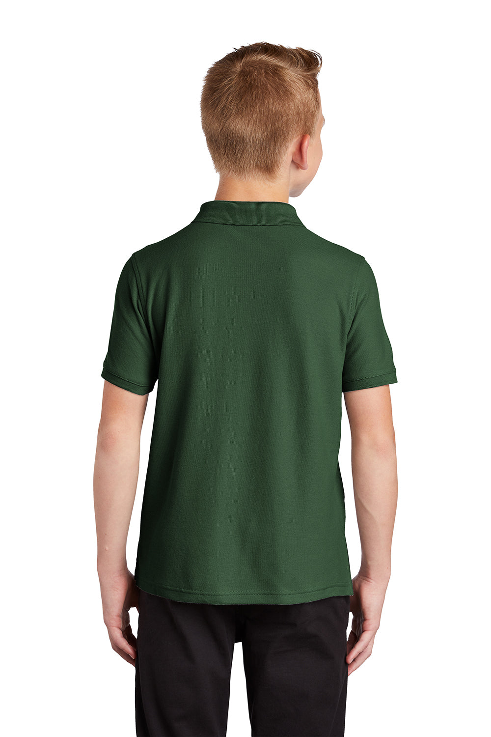 Port Authority Y100 Youth Core Classic Short Sleeve Polo Shirt Deep Forest Green Model Back