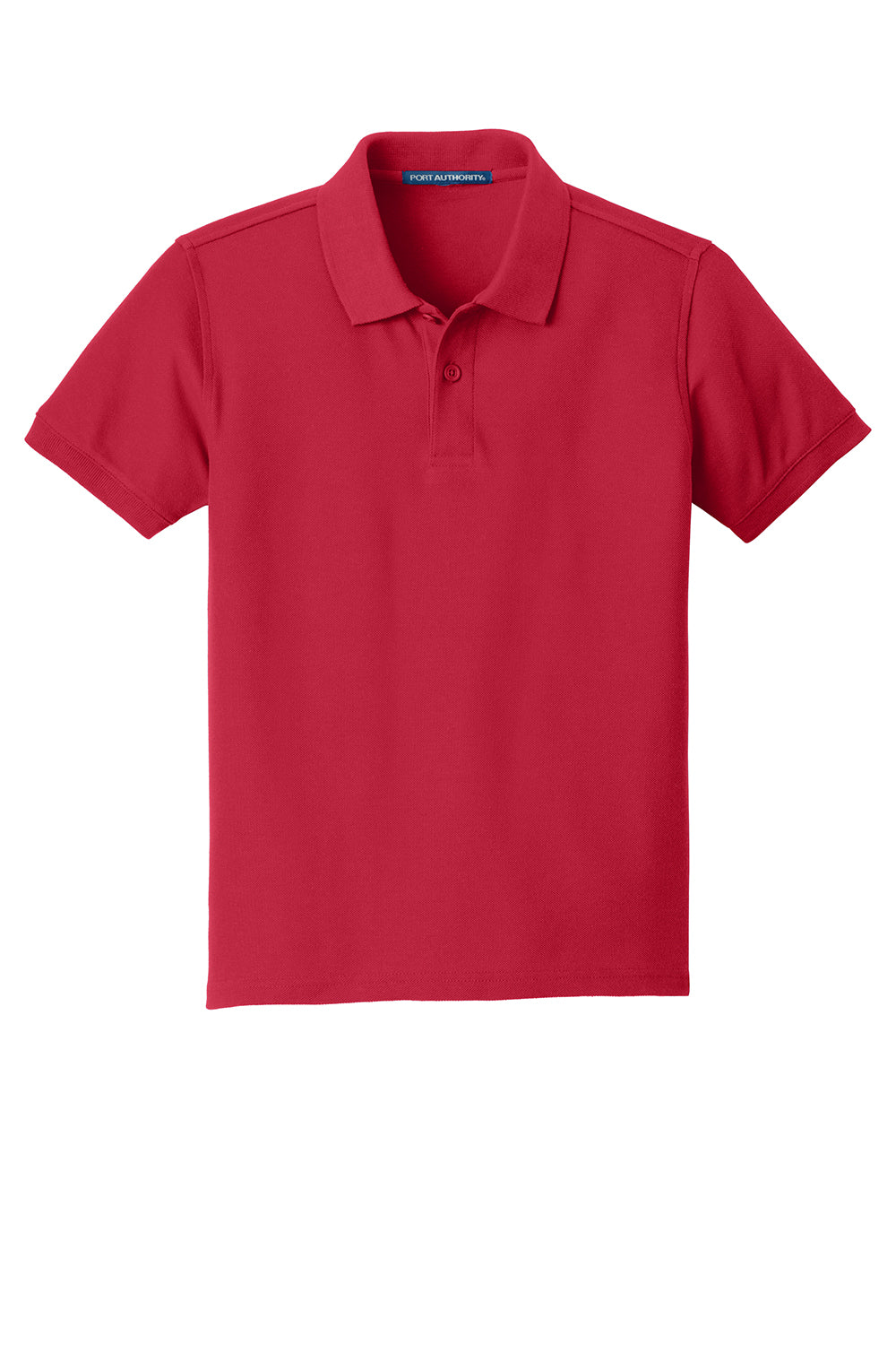 Port Authority Y100 Youth Core Classic Short Sleeve Polo Shirt Rich Red Flat Front