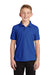 Port Authority Y100 Youth Core Classic Short Sleeve Polo Shirt True Royal Blue Model Front