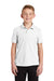 Port Authority Y100 Youth Core Classic Short Sleeve Polo Shirt White Model Front