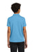 Port Authority Y110 Youth Dry Zone Moisture Wicking Short Sleeve Polo Shirt Carolina Blue Model Back