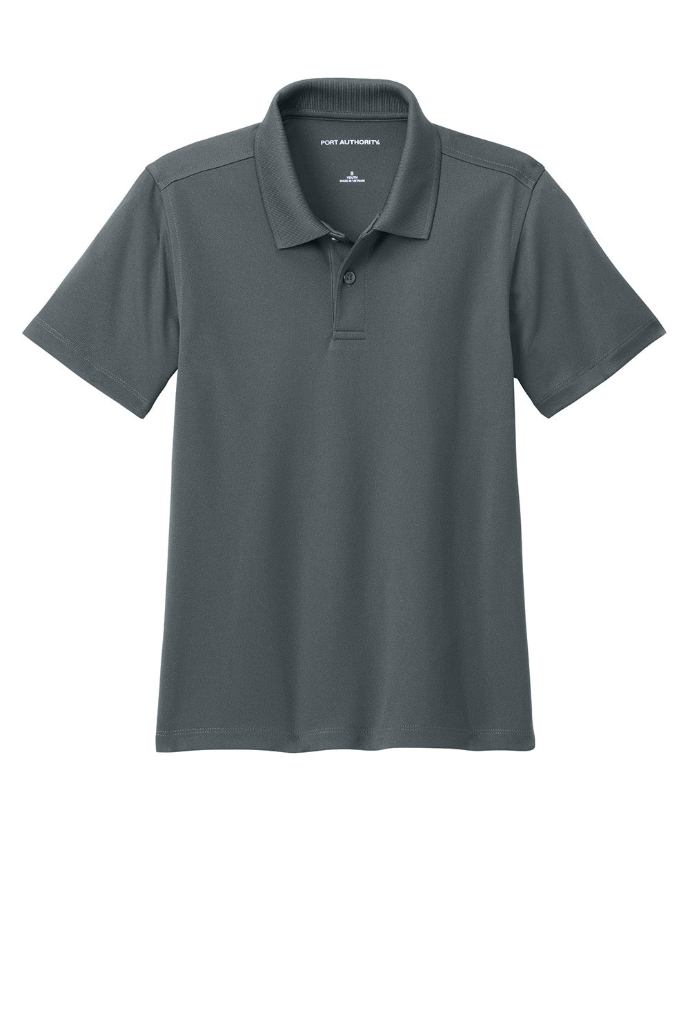 Port Authority Y110 Youth Dry Zone Moisture Wicking Short Sleeve Polo Shirt Graphite Grey Flat Front