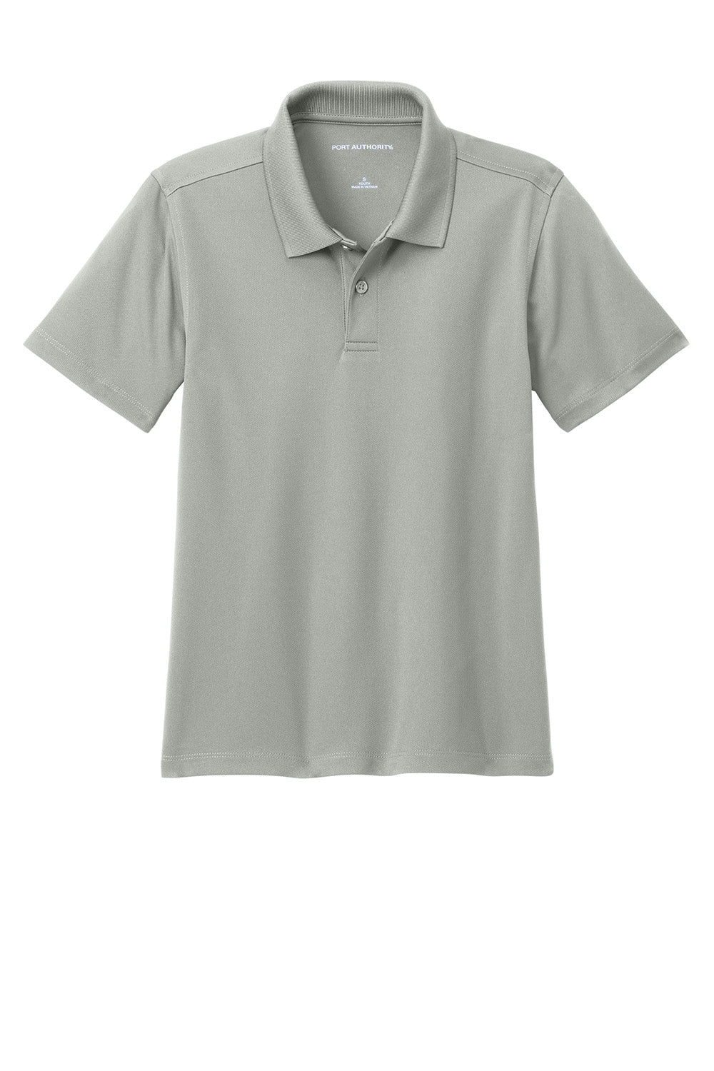 Port Authority Y110 Youth Dry Zone Moisture Wicking Short Sleeve Polo Shirt Gusty Grey Flat Front